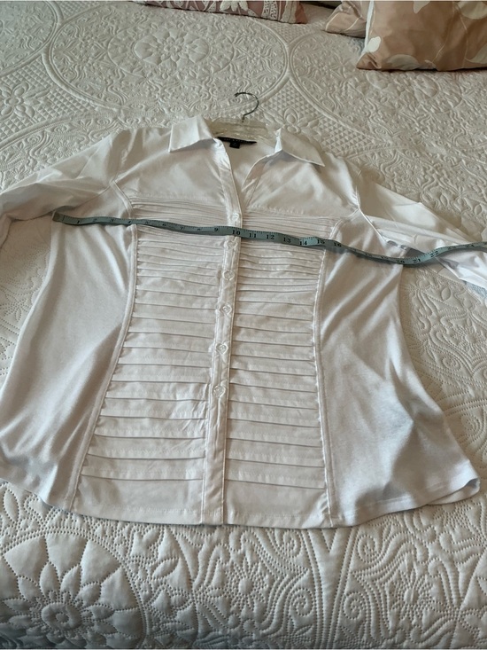 Cato Other - Cato White Pleated Front Button Blouse